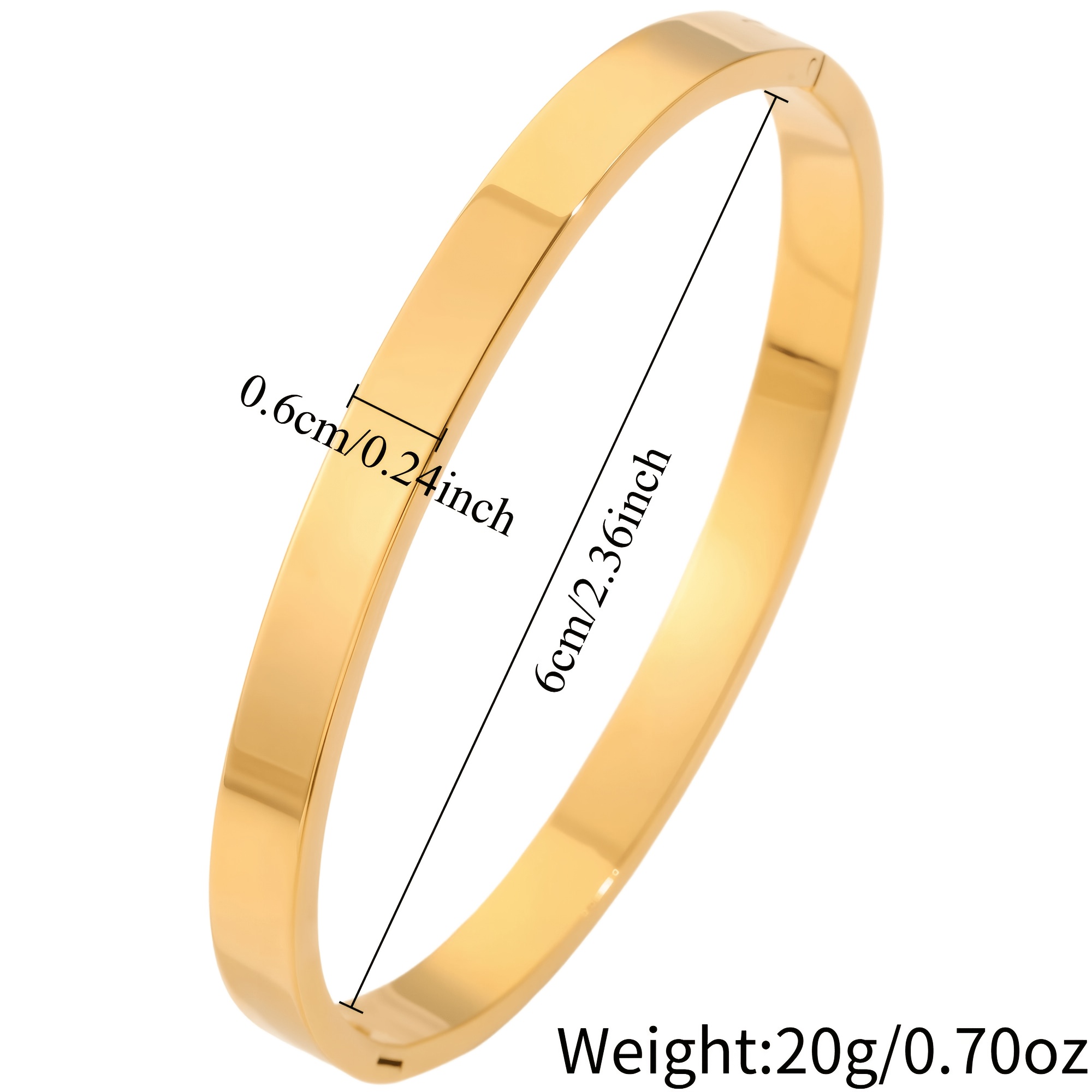2pcs Minimalist Stainless Steel Golden Bracelet Set